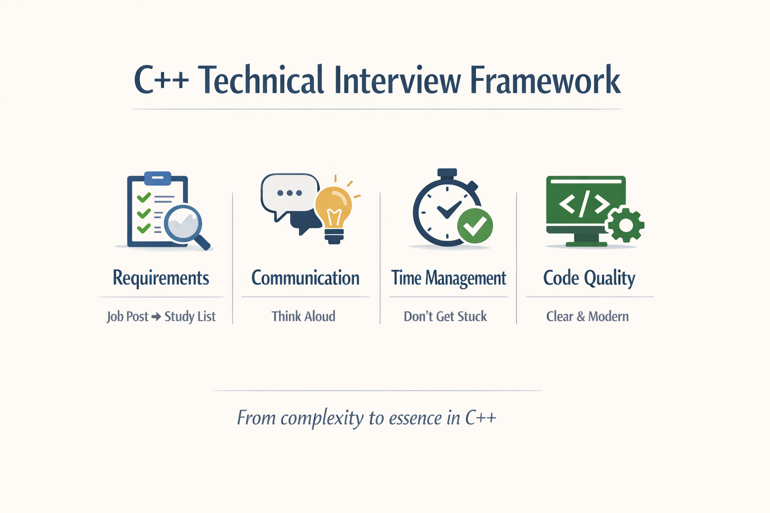 From Stress to Structure: A Practical C++ Interview Framework